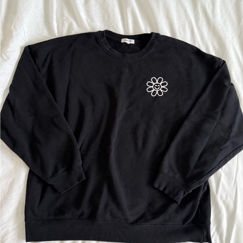 Garage Black Crewneck Sweater
